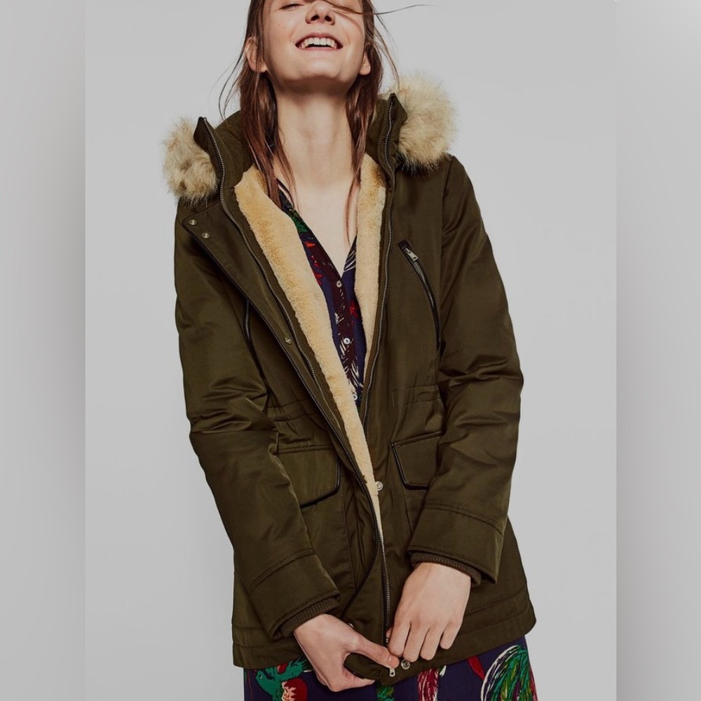 Zara Winter Parka Coat Size S
